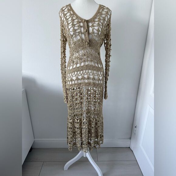 Elegant Crochet Maxi Dress - Picture 1 of 4
